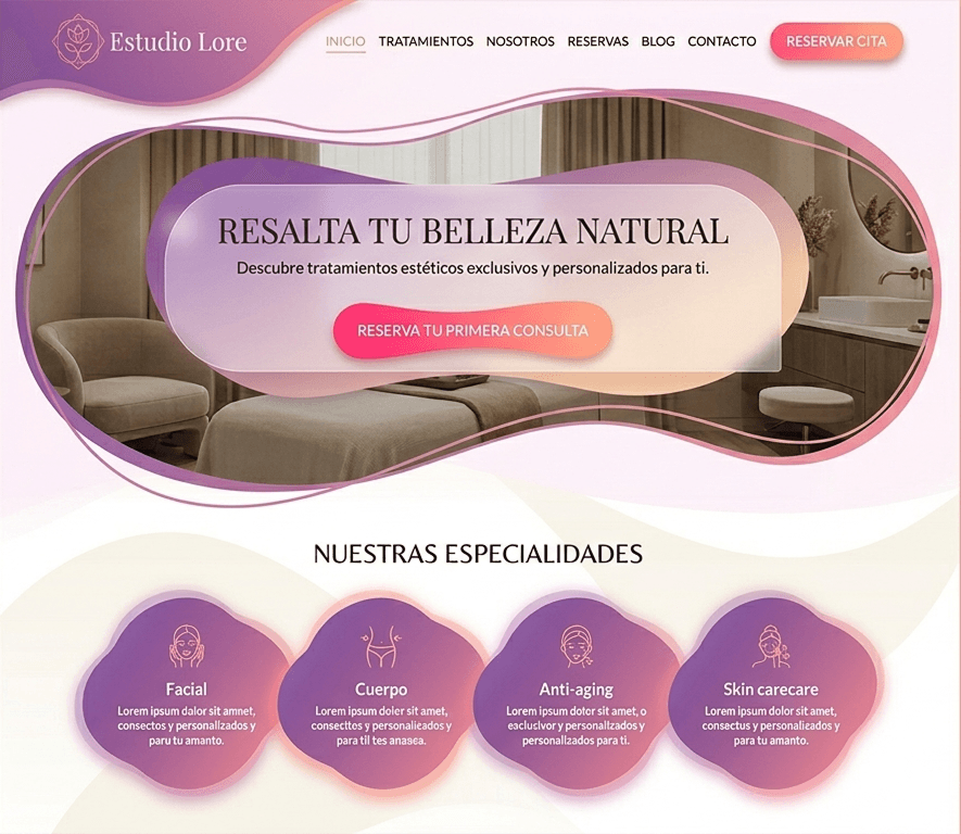 Ejemplo de Web con reservas — Studio Lore